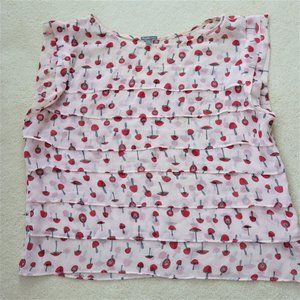 Charlotte Russe Mushroom Ruffled top (L)